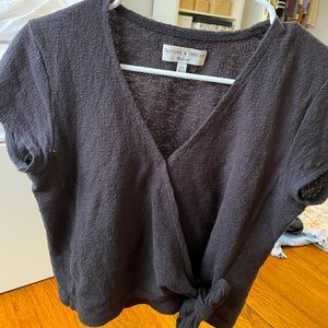 madewell black wrap t-shirt.
